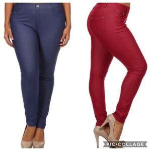 New in package Dark red skinny jeans/jeggings plus size